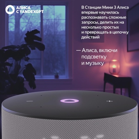 Умная колонка Яндекс.Станция Мини 3, серый